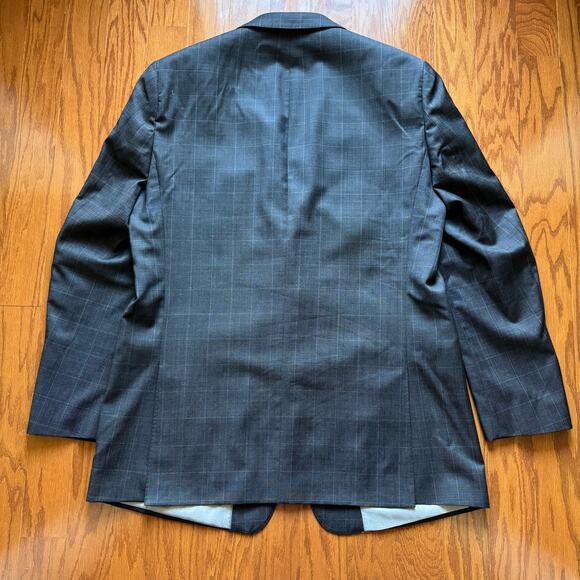 Steven Land Stanly Blazer Men’s 44L Charcoal Gray Super 150s Wool‎ Suit Jacket - Picture 7 of 15